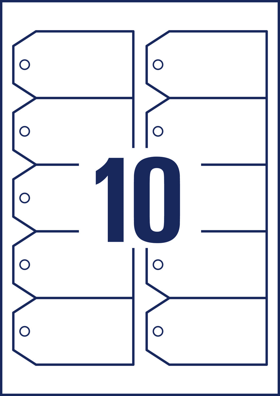 Viseče oznake bele poliestrske obojestranske Avery Zweckform T3002-10, 90 x 50 mm