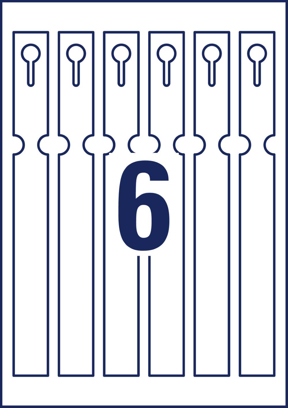 Oznake z zanko bele poliestrske obojestranske Avery Zweckform T3008-10, 250 x 25 mm