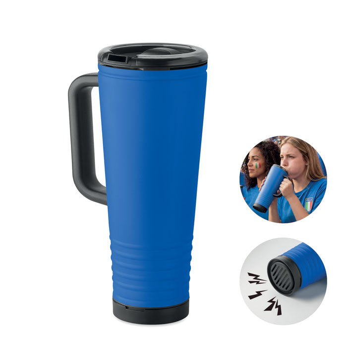 Navijaški lonček s trobljo Howler, nerjaveče jeklo & PP, 700 ml, 2 v 1